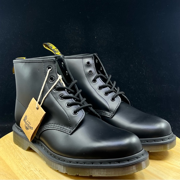 Dr Martens Doc Vegan 101 Felix Ankle Black Leather Boots Mens Size 10 - Picture 6 of 10